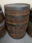 An oak coopered whisky barrel