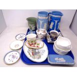 A tray of Jasperware, Wedgwood mustard pot,