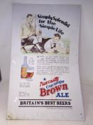 A Newcastle Brown Ale tin advertising sign