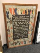 Continental colour print, Kings and Queens of Denmark,