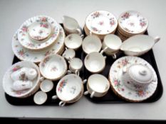 Two trays of Minton Marlow patterned tea and dinner china