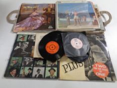 A Rexel file containing vinyl LP's, musicals, Frank Sinatra, small quantity of 7" singles, Clio,