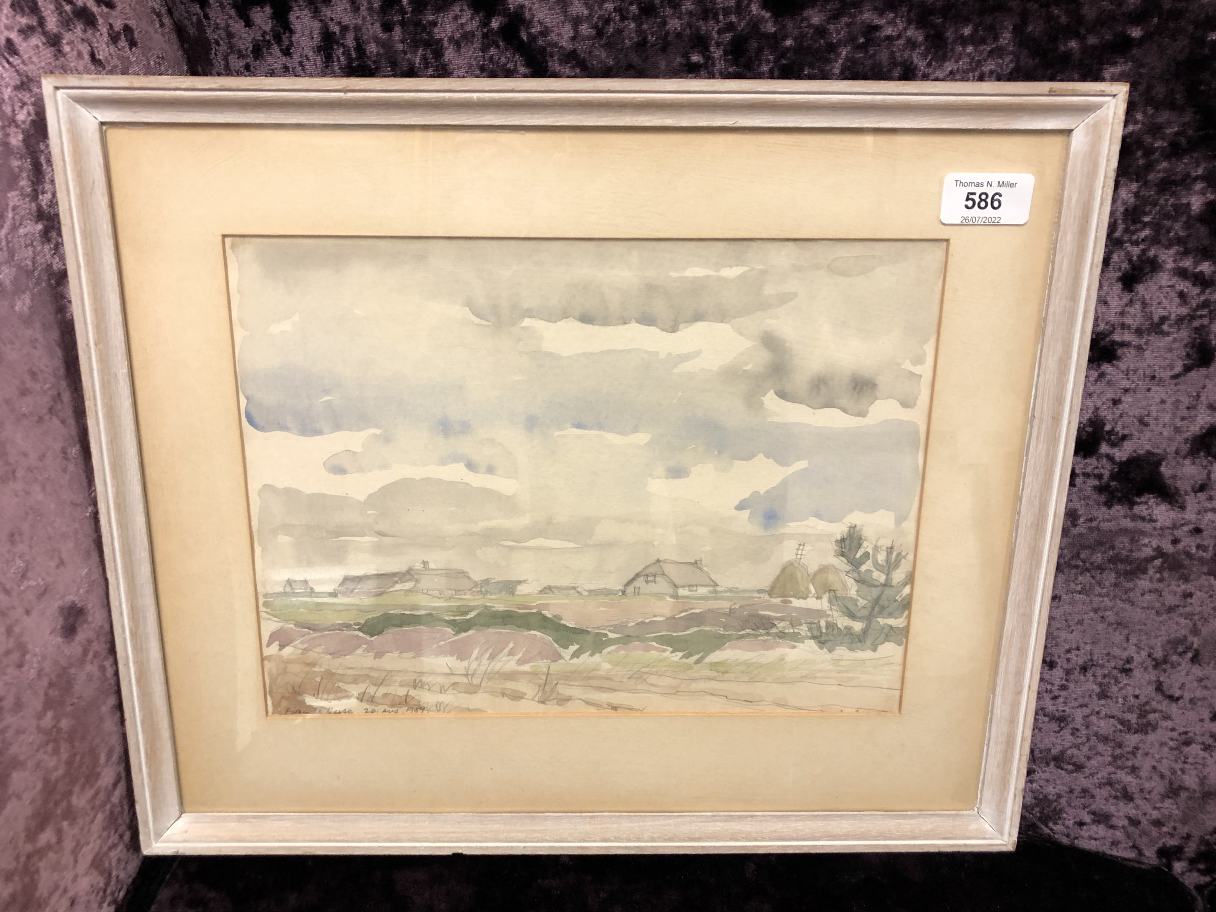 Continental school : rural landscape, watercolour, indistinctly signed,