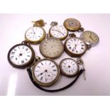 A group of nine various pocket watches including military pocket watch,