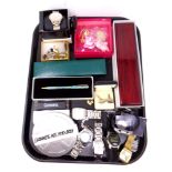 A tray of Gent's wrist watches, cufflinks, costume jewellery,