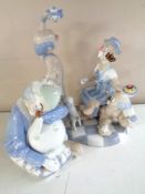 Two Spanish figures of clowns CONDITION REPORT: Lladro copy marks to base