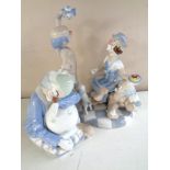 Two Spanish figures of clowns CONDITION REPORT: Lladro copy marks to base