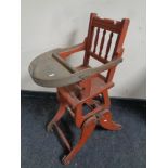 An Edwardian adjustable child's high chair