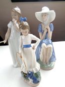 Three Nao figures of girls