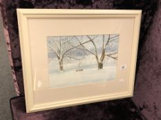 W E Dove : winter scene, watercolour, signed,