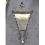 A Victorian style metal and perspex lantern (wired)