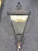 A Victorian style metal and perspex lantern (wired)