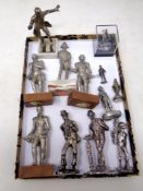 A quantity of Italian die-cast metal figures of soldiers etc ,