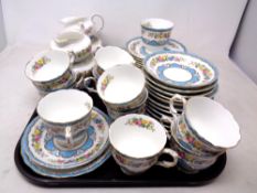 Approximately 41 pieces of Crown Staffordshire tea china