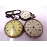 A silver Waltham open faced pocket watch together with a further silver pocket watch signed Henry