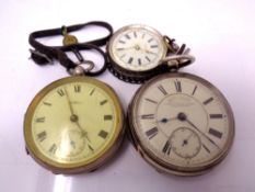 A silver Waltham open faced pocket watch together with a further silver pocket watch signed Henry
