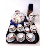 A tray of Japanese export coffee set,