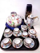 A tray of Japanese export coffee set,
