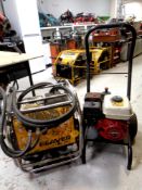 A Beaver JCB generator together with a further Honda powered generator on trolley