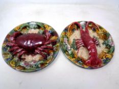 A Pallisy style crab dish together with a similar lobster dish