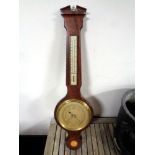 A mahogany banjo barometer