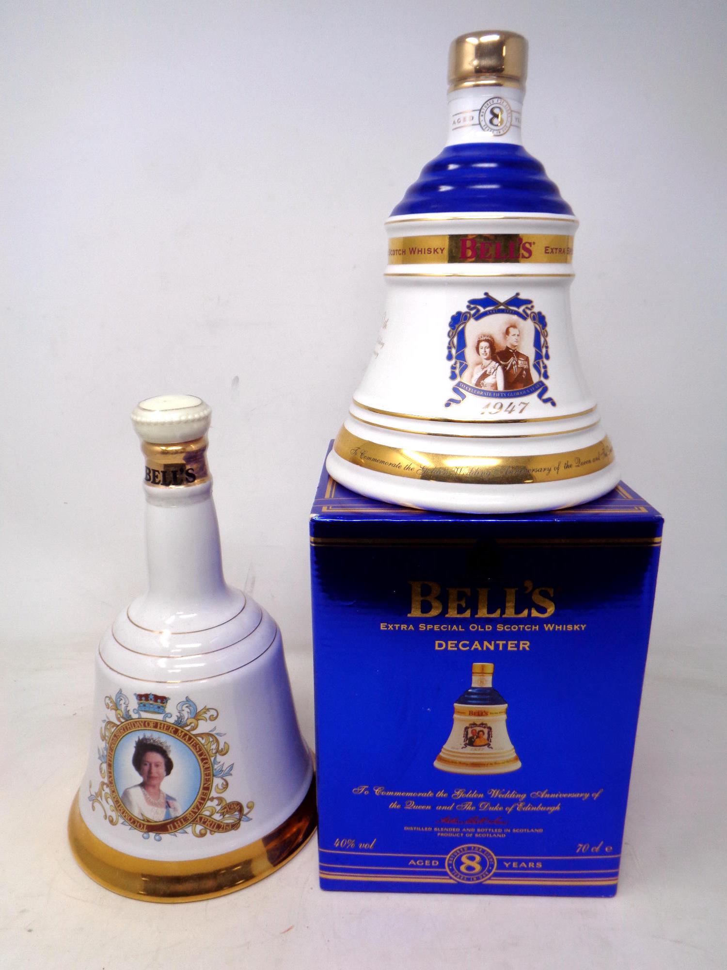 A Bells Extra Special Old Scotch Whisky decanter - Golden Wedding Anniversary of the Queen and Duke