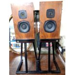 A pair of teak cased Castle speakers CONDITION REPORT: Lack covers