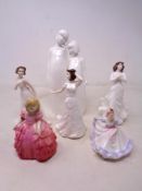 A Royal Doulton Images figure - Sisters, together with five further Doulton figures including Rose,