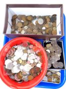 A tray of Victorian and later British coins,