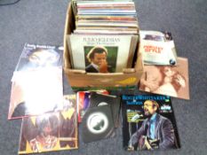A box of vinyl LP's including Elton John, Elvis, The Shadows,