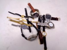 A quantity of lady's and gent's wristwatches including Slazenger, Citron,