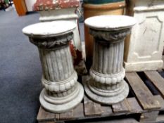 A pair of classical concrete pedestals