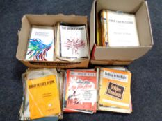 Two boxes of sheet music books