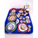 A tray of Limoges porcelain including trinket pots, dishes,