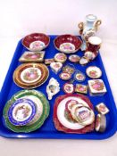 A tray of Limoges porcelain including trinket pots, dishes,