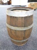A small coopered oak barrel