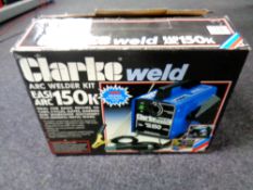 A boxed Clarke Weld easi-arc 150k welder