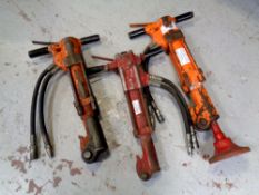 Three hydraulic jack hammers CONDITION REPORT: Lot 622 - 653 are items found in a