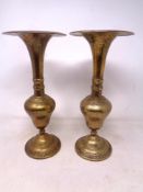 A pair of Indian brass vases