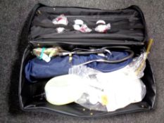 A cased oxygen resuscitation kit
