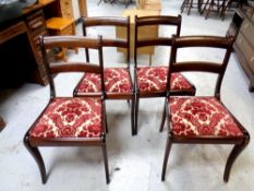 A set of six continental mahogany dining chairs comprising of two armchairs and four singles