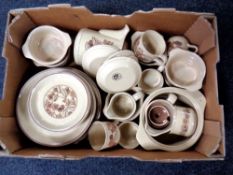 A box of Kiln Craft pottery dinner ware