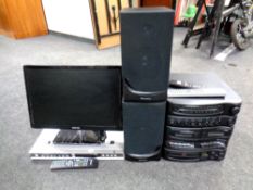 A Murphy hifi system with speakers together with Dual DVD player and Manta 19" LED TV all with