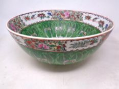 An early twentieth century Canton porcelain punch bowl,