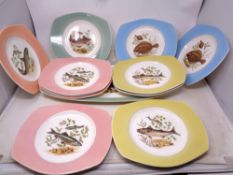 A Norwegian Figgjo serving plate together with twelve dinner plates