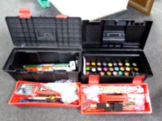 A tool box containing assorted tools,