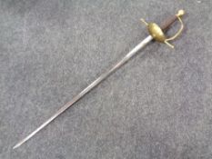 A brass hilted sword