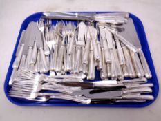 A tray of Walker and Hall silver plated cutlery,