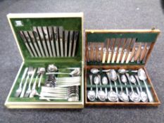 Two canteens of cutlery including a Viners studio set.