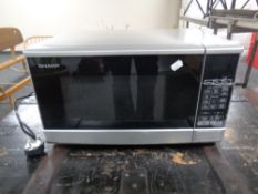 A Sharp microwave oven.